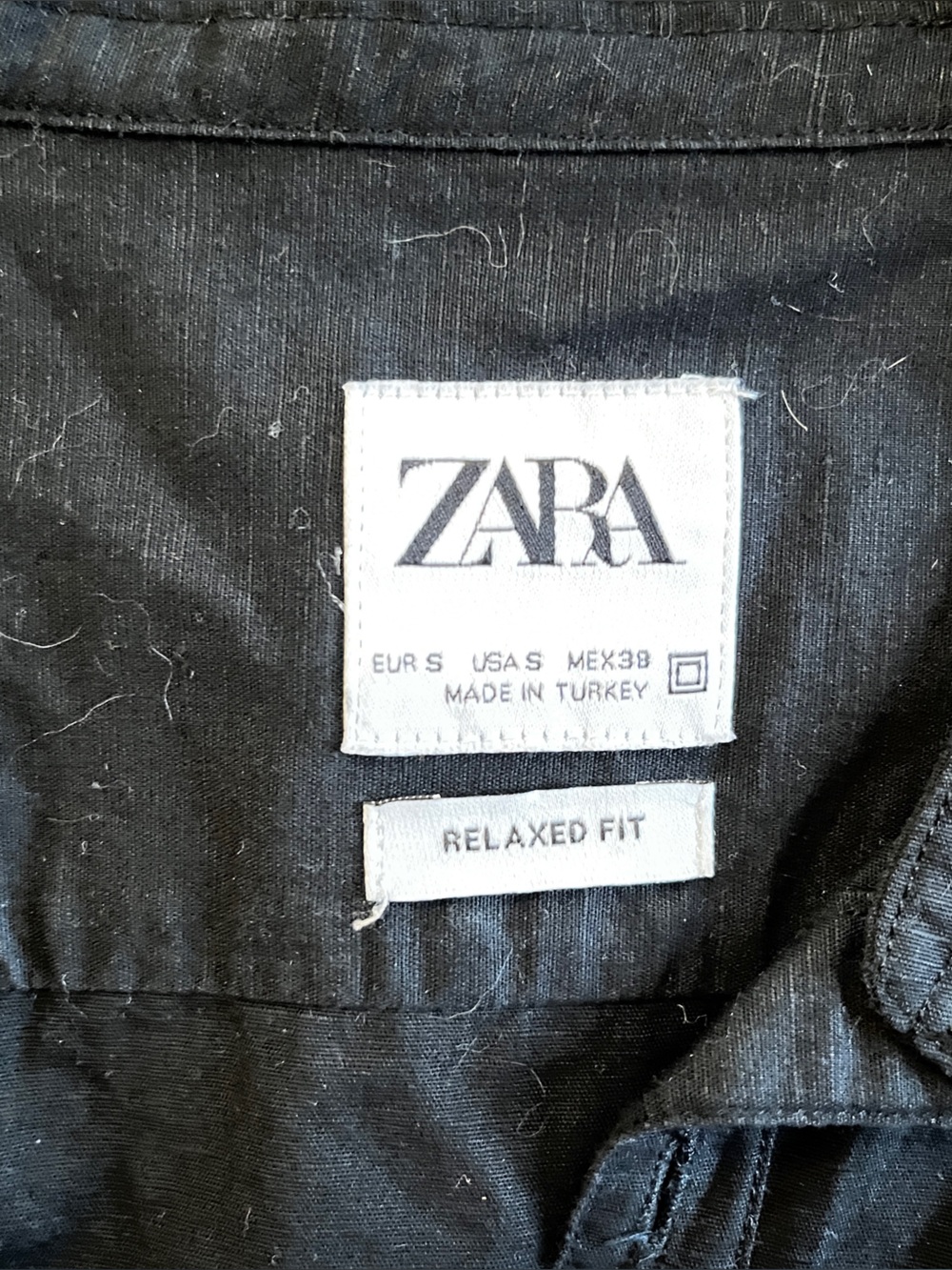 Zara Sheer Black Relaxed-Fit Button Shirt - Picture 2 of 2